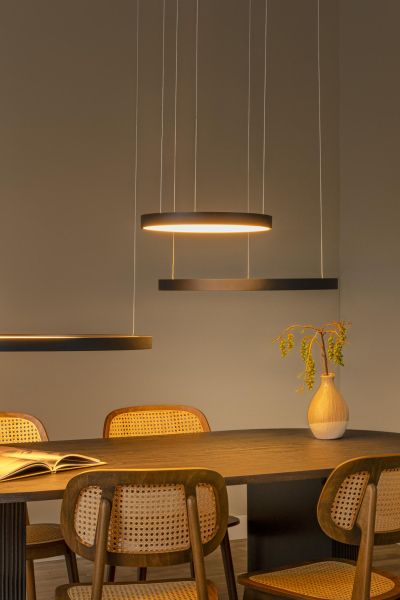 Lucide VIDAL - Závesné svietidlo - Ø 78 cm - LED Rozm. - 1x120W 2700K - Čierny